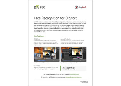 SAFR for Digifort Specifications Sheet