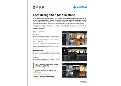 SAFR for Milestone Specifications Sheet