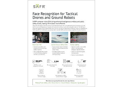 SAFR Facial Recognition for Tactical Drones and Ground Robots