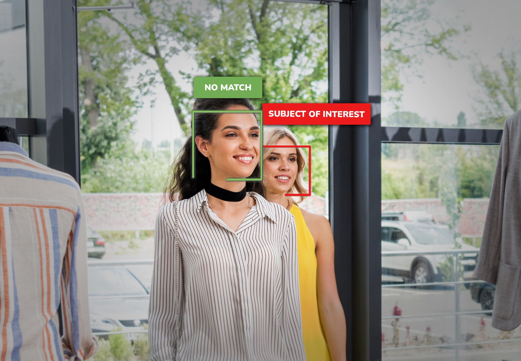 10845NB_SAFR GUARD Retail Entrance Image_2048x1419 Two women walking into a retail store