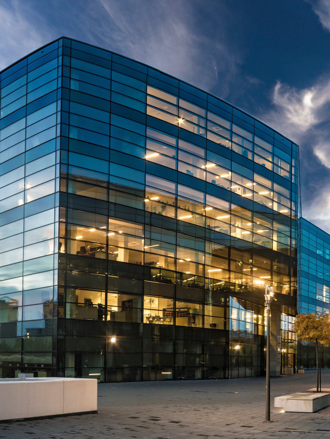 Office building at night Office building at night