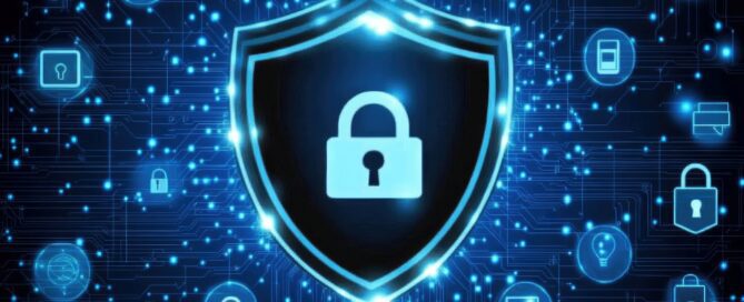 Shield with a lock plus various icons
